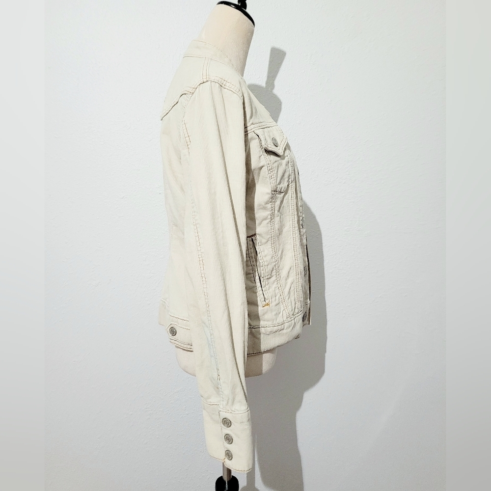 GAP Stretch Corduroy Jacket Women’s Size Medium Tan Button Front - Picture 5 of 10